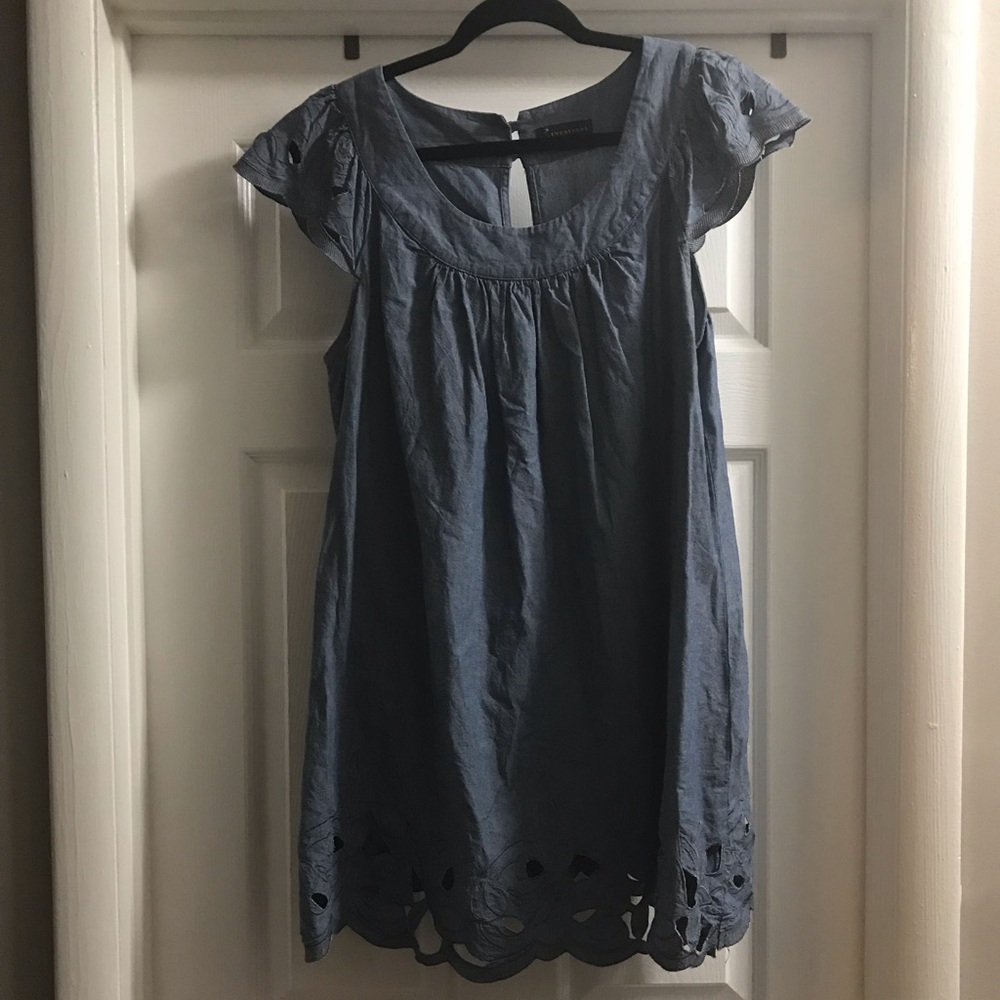 Denim Scalloped Top